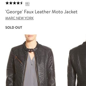 ANDREW MARC NY George Faux Leather Moto Jacket